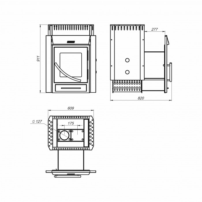 ЕРМАК 3D, стальная банная печь