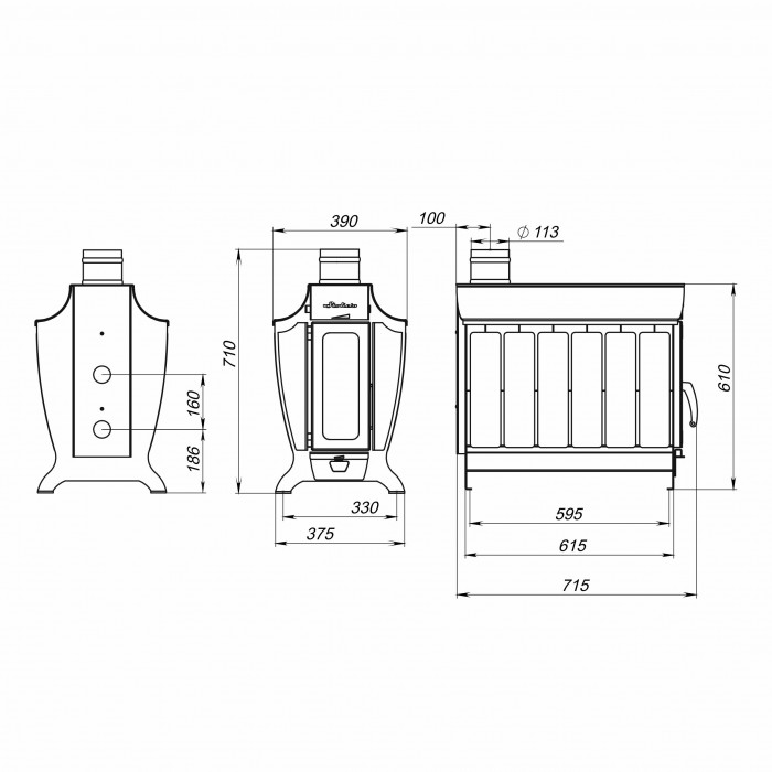 ЕРМАК Stroker 220-G AQUA, печь отопительная
