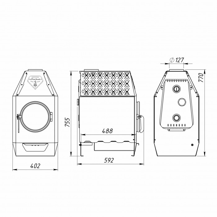 ЕРМАК Stroker Termo 250 AQUA, печь отопительная
