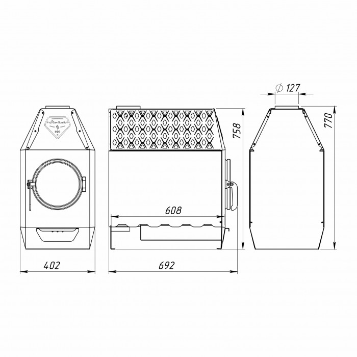 ЕРМАК Stroker Termo 300-С, печь отопительная