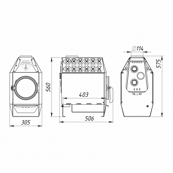 ЕРМАК Stroker Termo 90 AQUA, печь отопительная