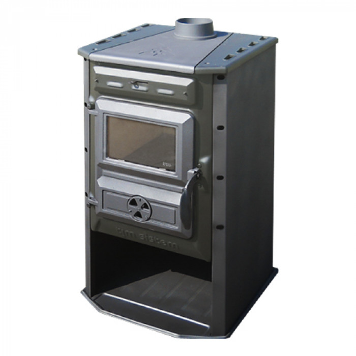 TIM SISTEM MAGIC STOVE, серая, стальная отопительная печь, 8 кВт