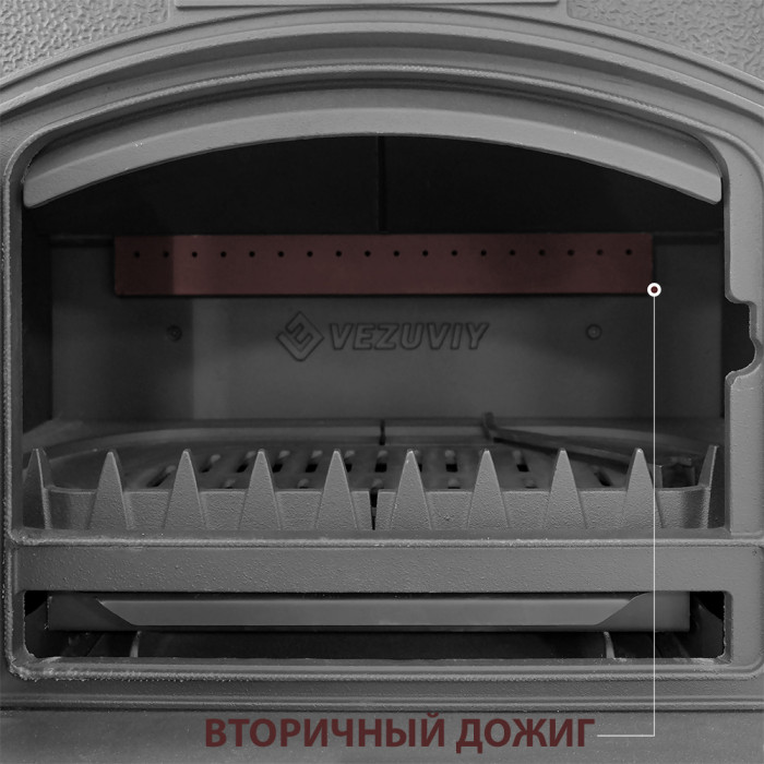 ВЕЗУВИЙ KZ-14PS "Антрацит" чугунная печь-камин, 14 кВт