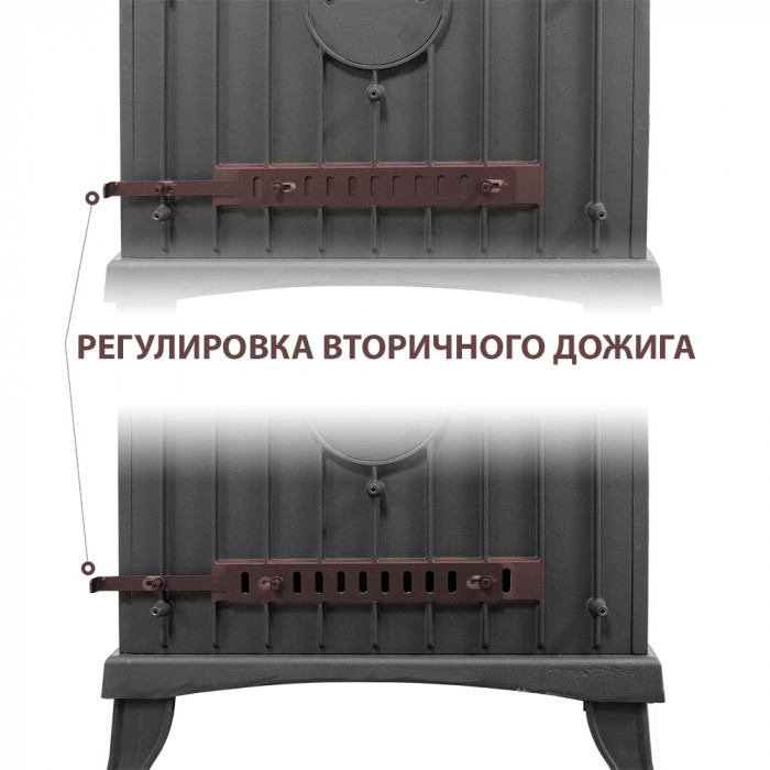 ВЕЗУВИЙ KZ-14PS "Антрацит" чугунная печь-камин, 14 кВт