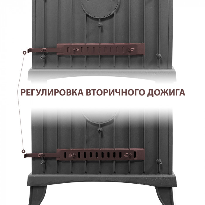 ВЕЗУВИЙ KZ-14S "Антрацит" чугунная печь-камин, 14 кВт